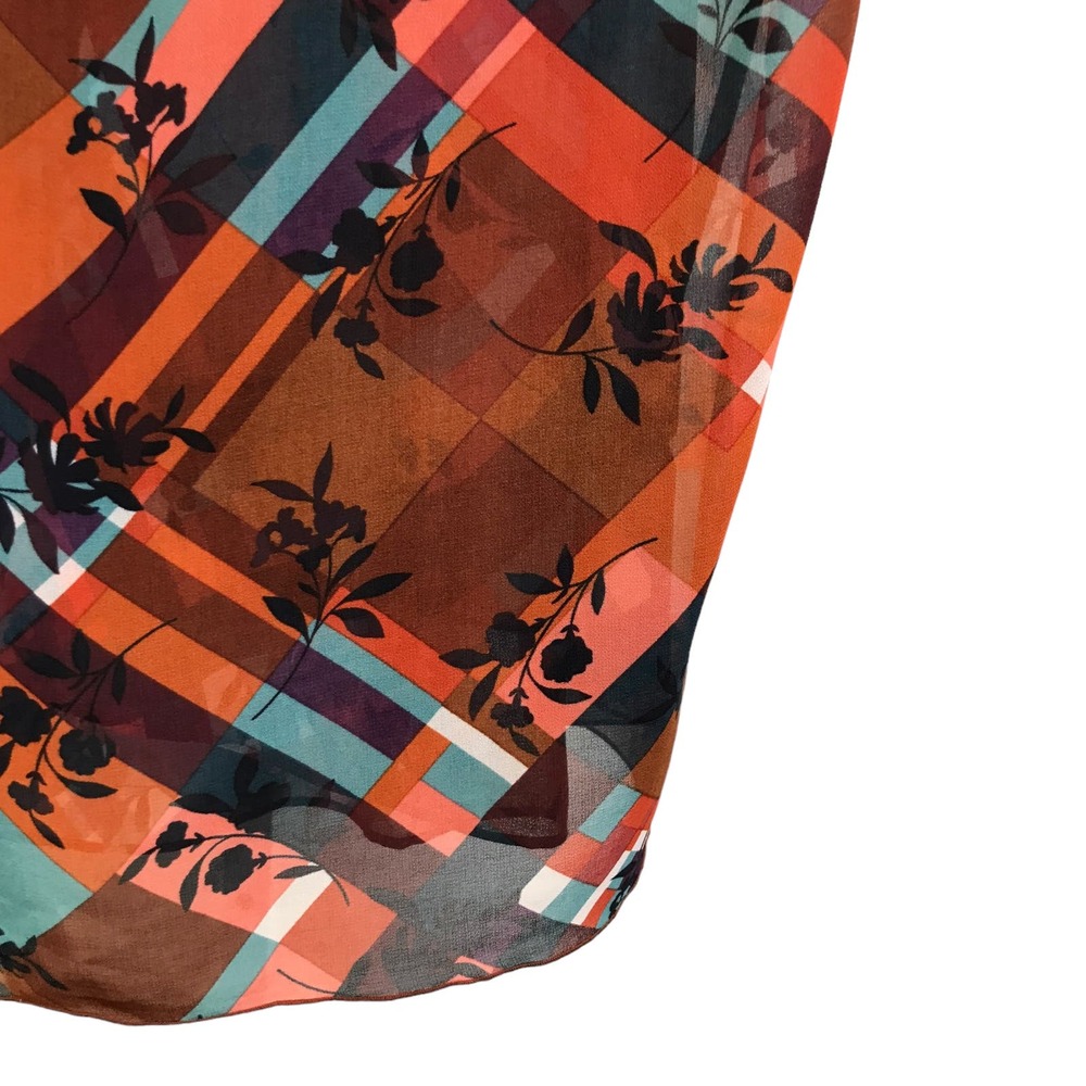 Cabi Lattice Top Womens Size L Browm Multi Floral… - image 7